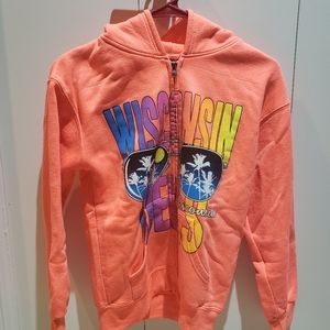 ORANGE EXIST KIDS WISCONSIN HOODIE